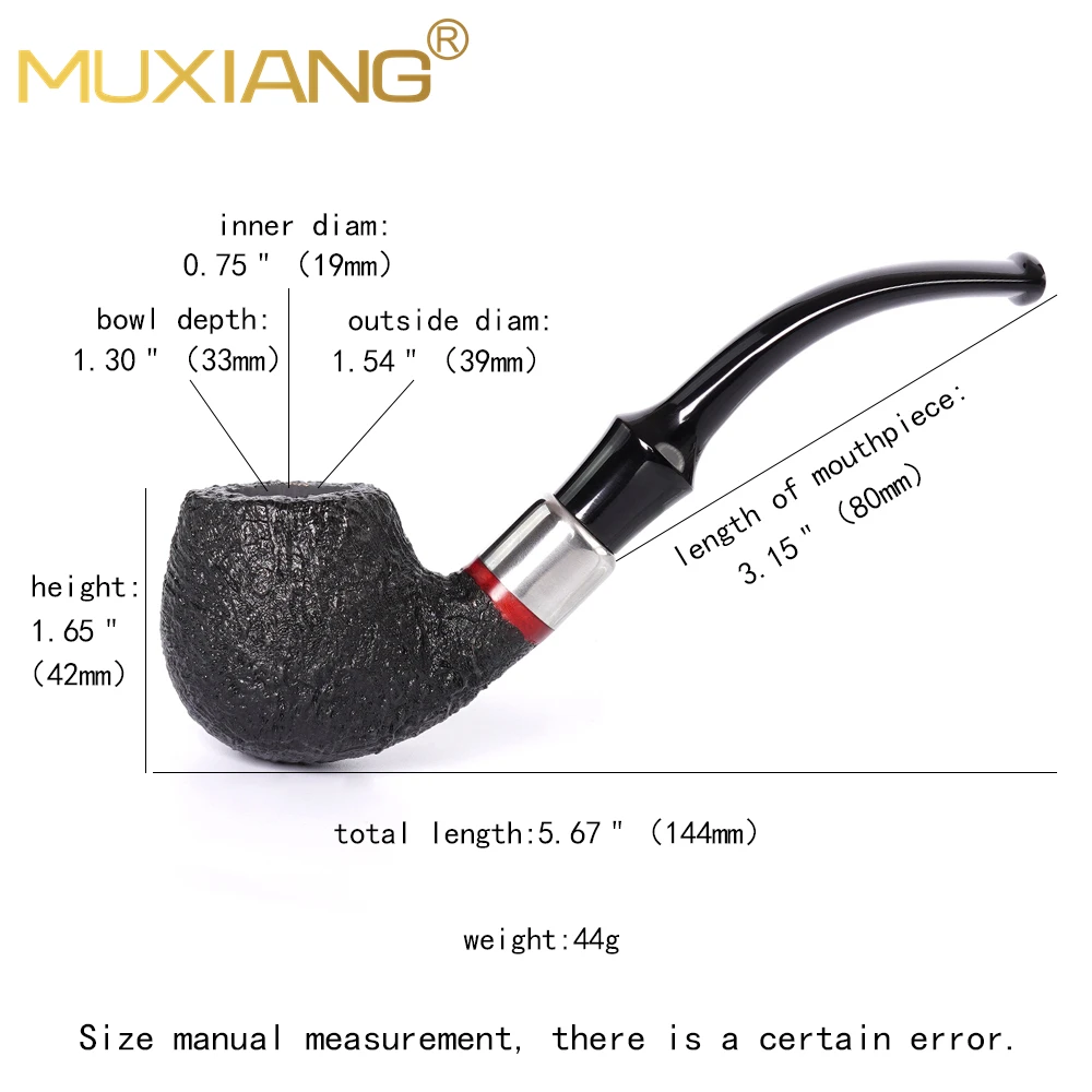 briar wood tobacco pipe 9mm pipe channel solid wood pipe curved handle acrylic pipe mouth Father's Day gift Peterson SYSTEM Pipe 3
