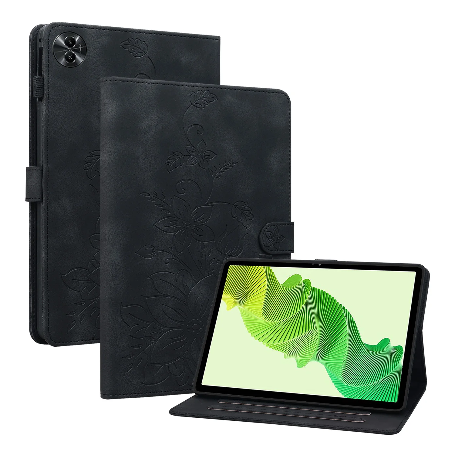 Luxurious Leather Tablet Cover with Stylish Print Design