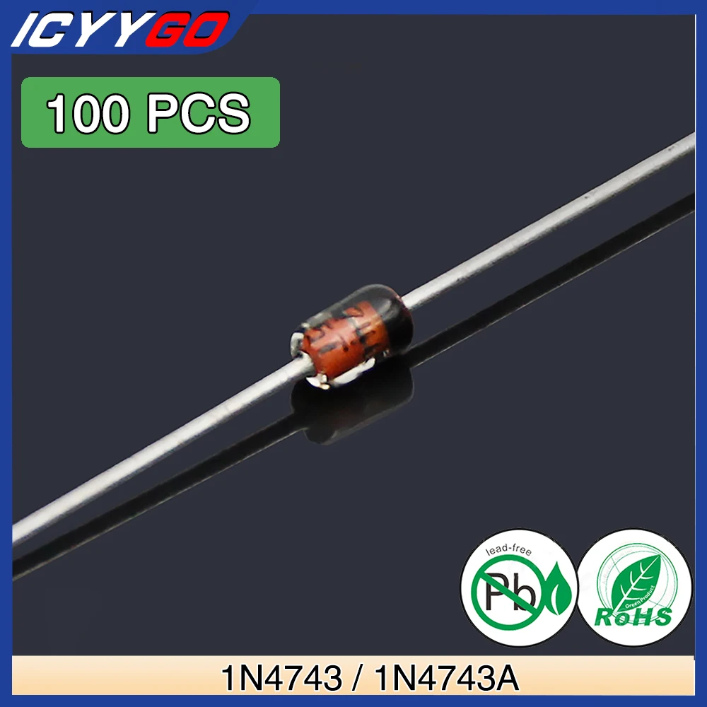 100 Pz 1 N4743 Do-41 1 N4743A Power Zener Diodo 1 W 13 V Do-204Al Assiale 1 Watt 13 Volt In 1N 4743A In4743A Icyygo