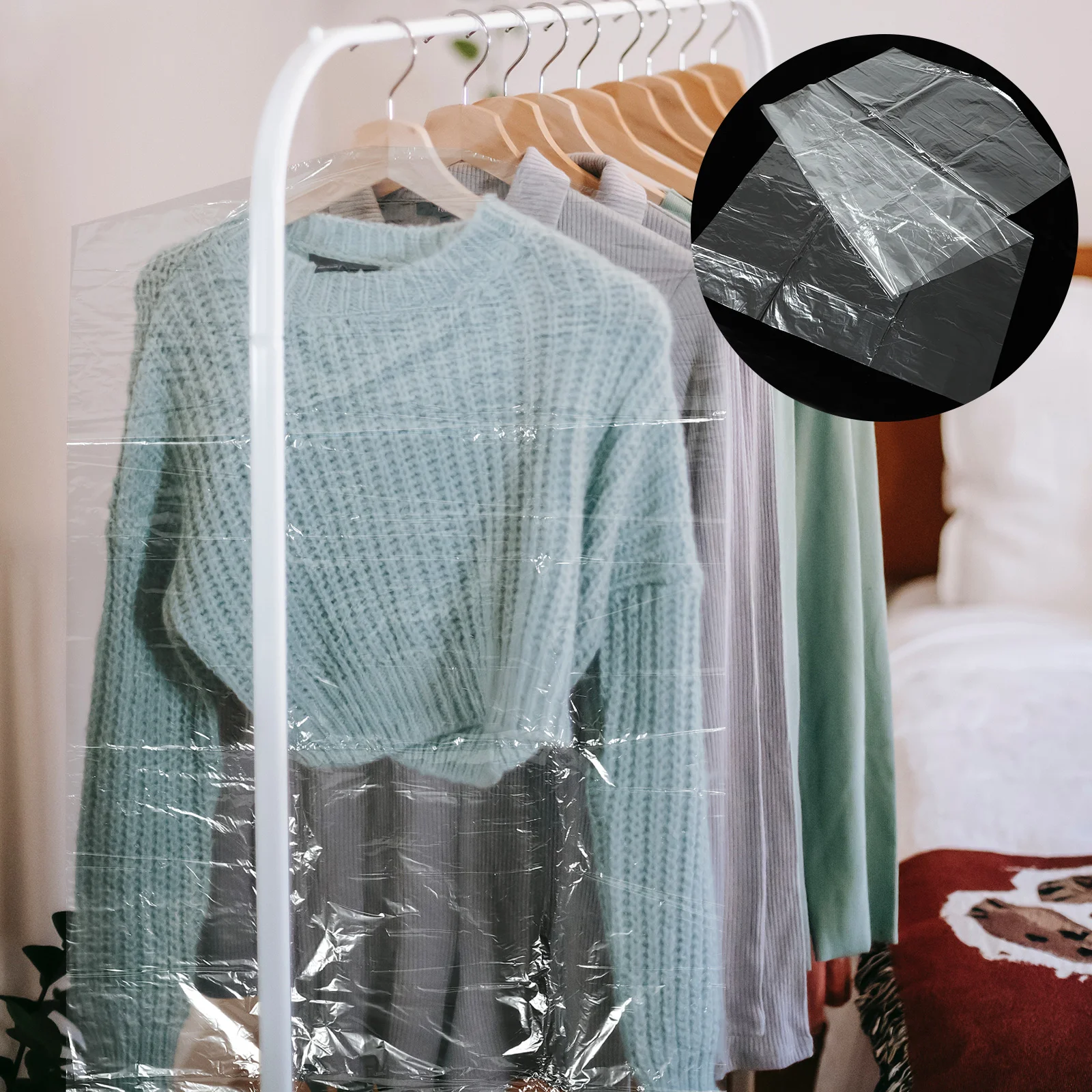 

60x90cm Clothes Dust Cover Clear Plastic Garment Bags Disposable Dustproof Storage Bags for Home Shop Outdoor