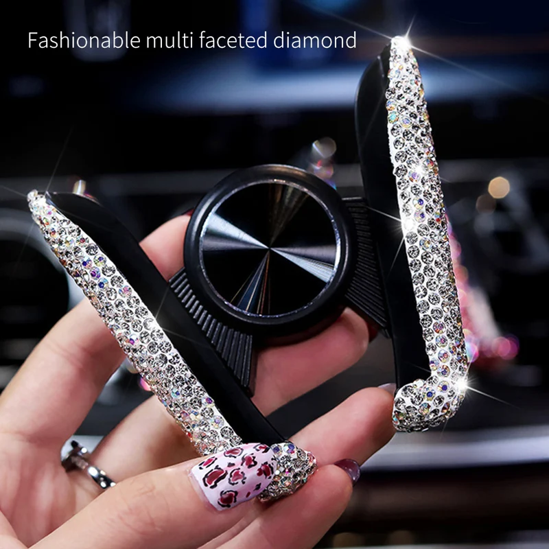 

Bling Car Phone Holder Rhinestones Air Vent Smartphone Support Crystal CZ Diamond Phone Clip Car Interior Accessories
