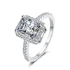W. Crushed Ice Cut 1ct 2ct Moissanite D Color Gemstone  925 Sterling Silver Engagement Ring for Women Jewelry Gift 1