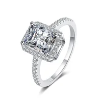 W. Crushed Ice Cut 1ct 2ct Moissanite D Color Gemstone  925 Sterling Silver Engagement Ring for Women Jewelry Gift 1