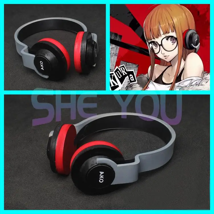 

P5 Persona 5 Cosplay Props Futaba Sakura Cosplay Costume Accessories PVC Headphone Headwear Toy Headset