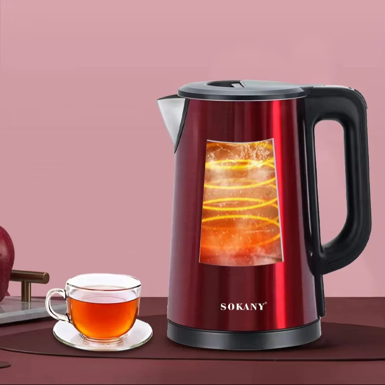 Houselin 1500W fast boiling electric teapot, 2.5L stainless steel kettle electric boiling water auto turn off electric kettle 3