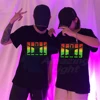 Hot Sale Sound Activated El T-qualizer Shirt Led T shirt El T-shirt  With 2pcs AA Battery Inverter Free Shipping 4