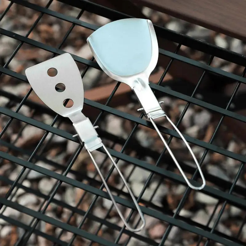 

Camping Metal Spatula Foldable Camp Spatula Reusable Outdoor Cooking Flatware Rustproof Frying Shovel Tableware FOR Outdoor