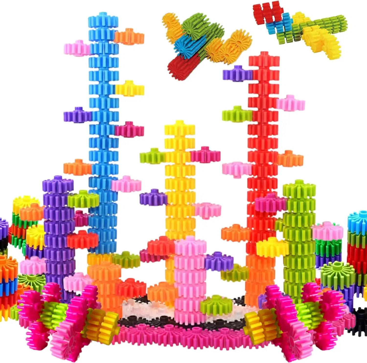 STEM Building Blocks Toys for Kids Educational and Safe Gear Interlocking Construction Playset Develop Creativity Building Blocks Toys