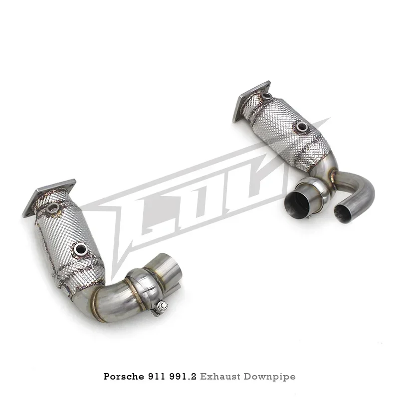 Section High flow Pipes branch downpipe Exhaust Pipe with For 911/991.2 3.0