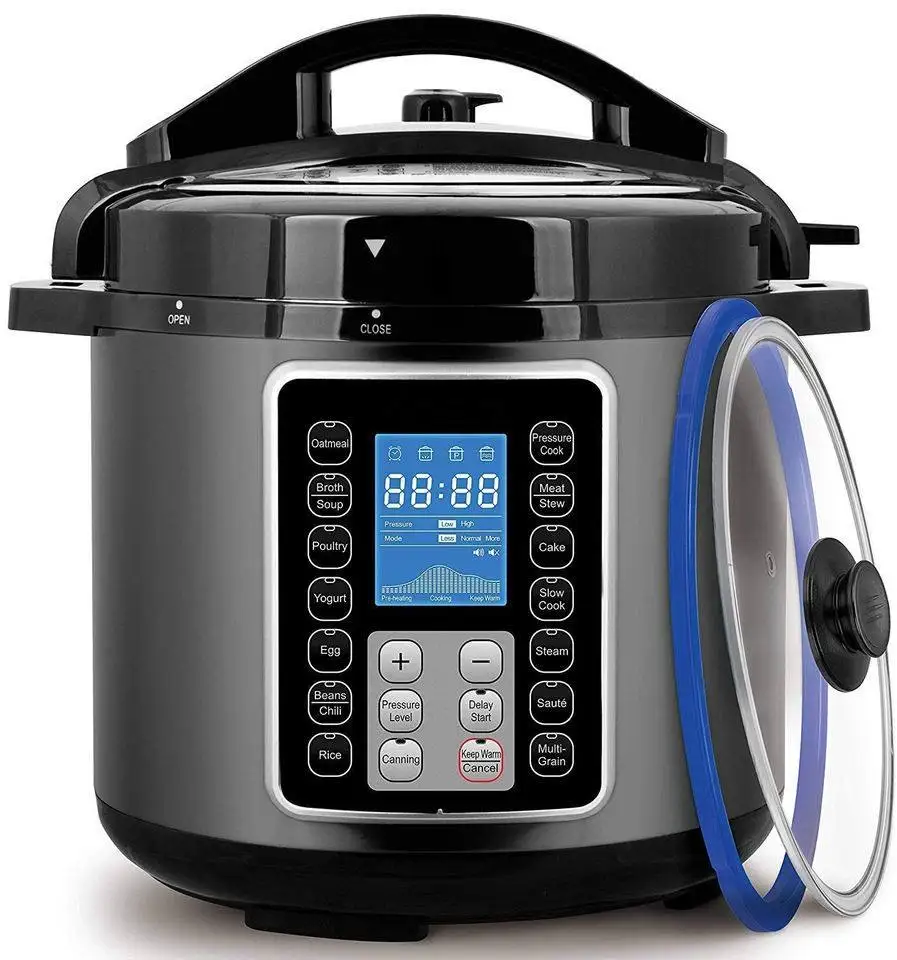 Electric Pressure Cooker Touch Control Programmable Kitchen Robot with Glass Lid