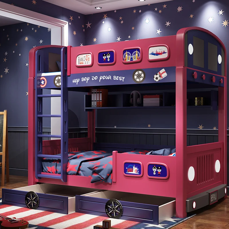 

Full solid wood children's bed with the same width on top and bottom, double layer bed on top and bottom, boys and children's