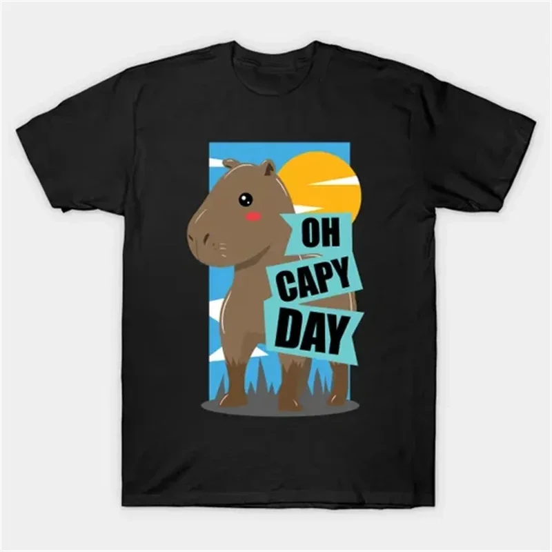 T-shirt Capybara Three Moon Animals – Maglietta Divertente Uomo Donna Bambino – 100% Cotone
