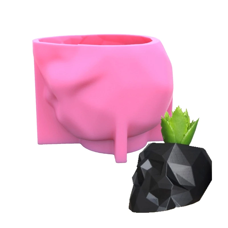

Y4QE Skull Flowerpot Mold 3D Resin Epoxy Mould DIY Craft Soap Molds Home Decor