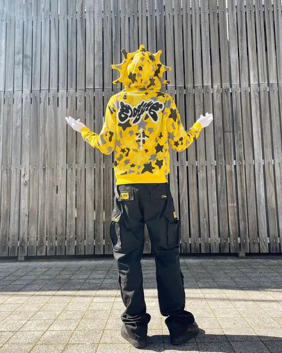 Y2k Yellow Star Lace Hoodie Cardigan Men Women American Autumn Sweatshirt  Campus Style Personality Design Casual Hoodie Jacket - AliExpress