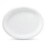 Premium Disposable Paper Platters, White, 12 ⅝ x 10", 30 Count