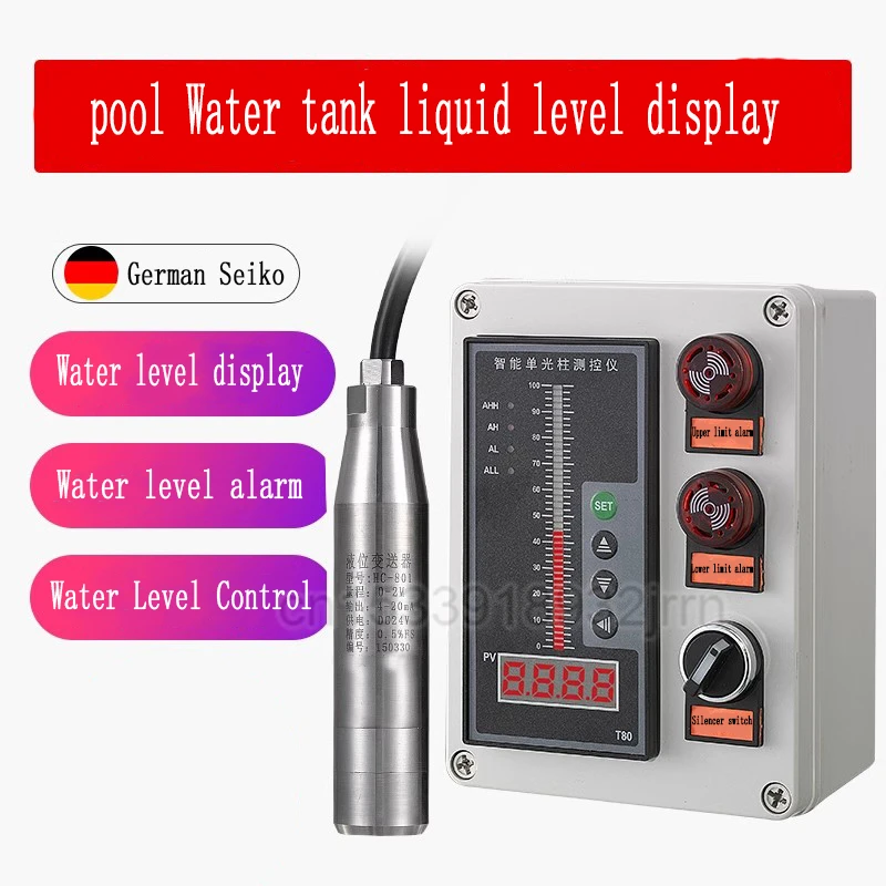 Fire Water Tank Water Level Display Liquid Level Transmitter Sensor802 Electronic Water Tank Input Liquid Level Gauge Controller