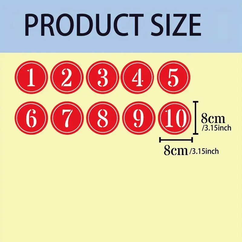 100 Continuous Number Stickers 1-100 Round Red Color Labels 3.15inch Self-Adhesive Vinyl Number Stickers for Office Storage