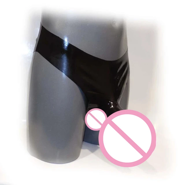 Free shipping !!! Latex Briefs underpants with sheath Rubber