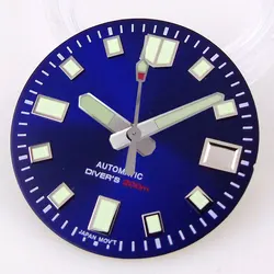 29mm Black & Green Dial with Blue Accents and Luminous Marks (Blue dial - hand)