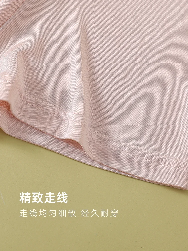 100% mulberry silk underwear men's summer breathable comfortable four corners loose large size short shorts TP108 4
