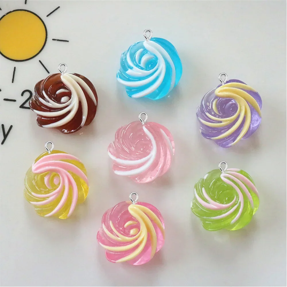 

10PCS Clear 22mm Cream Series Flatback Charms For Earrings Bracelet Hairpin DIY Jewelry Making Pendants Decoration Accessories