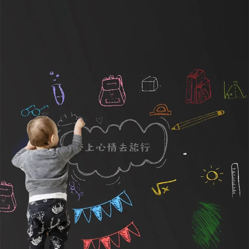 Size：45CMx150CM DIY Eraser Blackboard Greenboard Painting Wall Stickers for Home Offices Schools Children's Graffiti