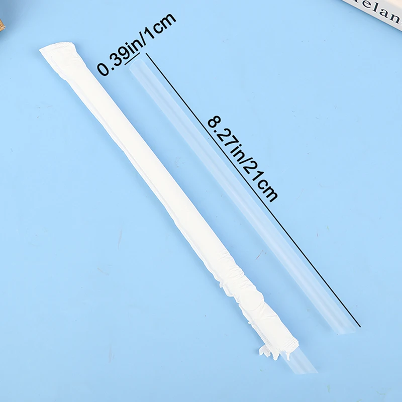 Transparent Wrapped Straw 100Pcs drinking straws