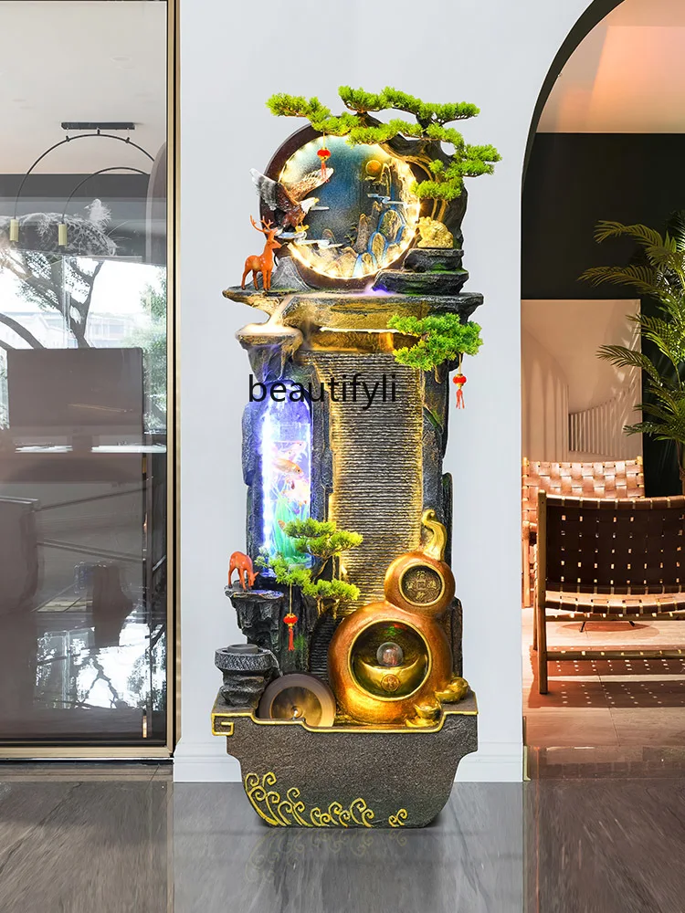 

Lucky Rockery Flowing Water Fish Tank Decoration Living Room Office Opening and Housewarming Landscape Decoration
