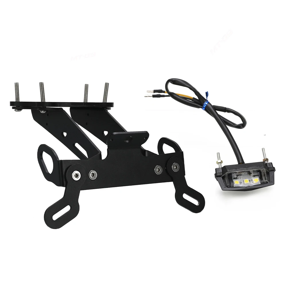 Motorcycle License Plate Holder Black License Plate Holder LED Light
