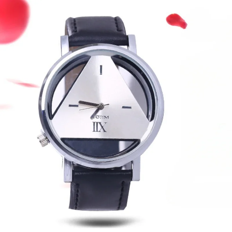 Quartz Watch,Digital Watch,Digital Wristwatch Mens Watches Retro Triangle Hollow Simple Casual Belt Watches Quartz
