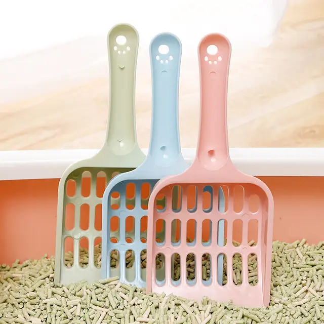 New pet litter shovel Candy color high appearance horizontal handle cat toilet shovel poop pickup Cat cleaning supplies 3