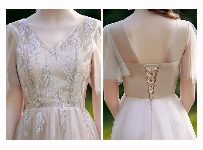 chinese dress ladies Tulle Off-the-Shoulder Lace Bridesmaid Dresses, MBD207