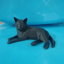 Geometric Cat Ornaments - Unique Decorative Accents (Black)
