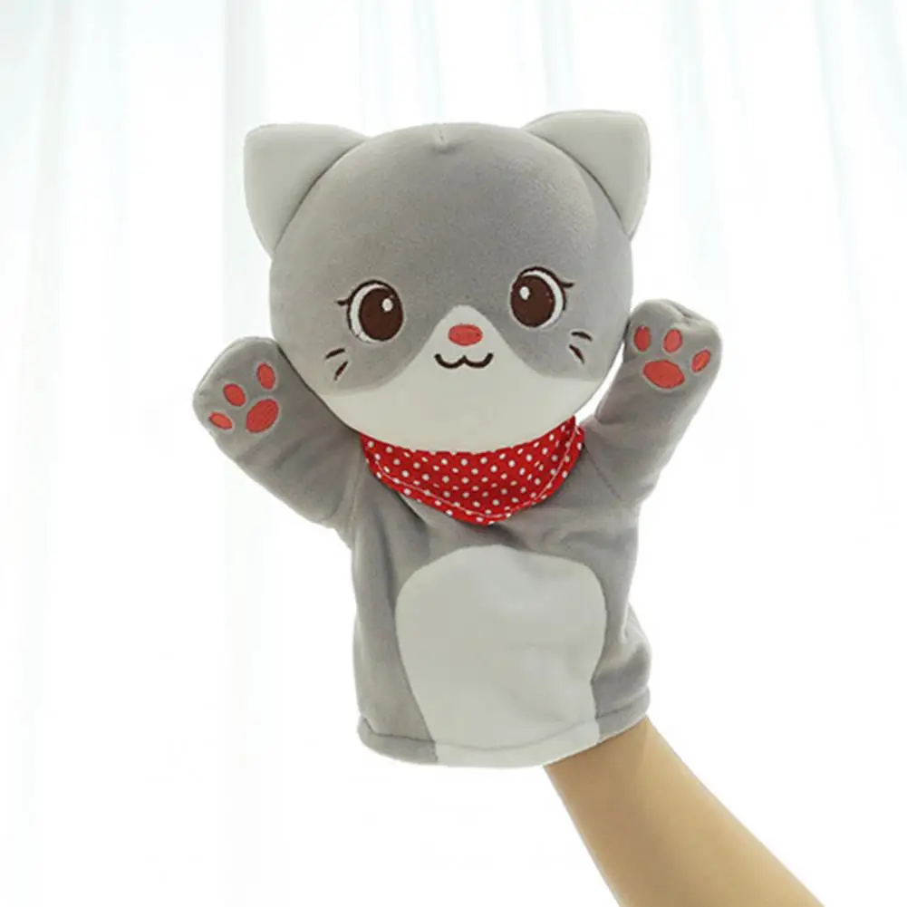 Exquisite Cute Educational Toys Cat Hand Puppet Plush Doll Storytelling Prop Washable Animal Hand Puppet Children Gift 4pcs ribbon kite waist belt band ribbon tail catch game prop sensory learning educational for children kids