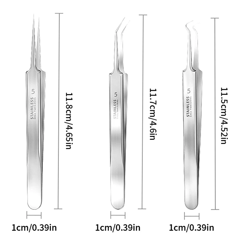 Acne Needle Tweezers Light Blackhead Blemish Pimples Removal Pointed Bend Head Face Care Tools Acne Extractor