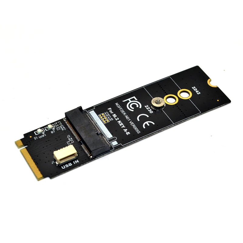 M.2 Wifi Adapter M.2 M Key to A+E Key Slot Wifi Bluetooth Network Card NGFF NVMe PCI express SSD Port to E key Slot Wifi Adapter — view 2