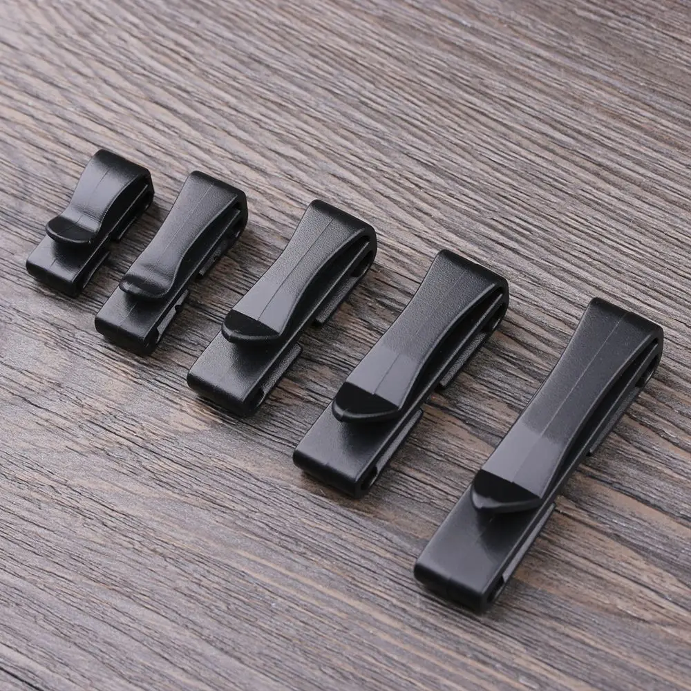 6 Pcs/pack 23-60mm 블랙 퀵 슬립 키퍼 슬라이더 버클 엔드 클립 Molle 전술 배낭 조정 스트랩 웨빙