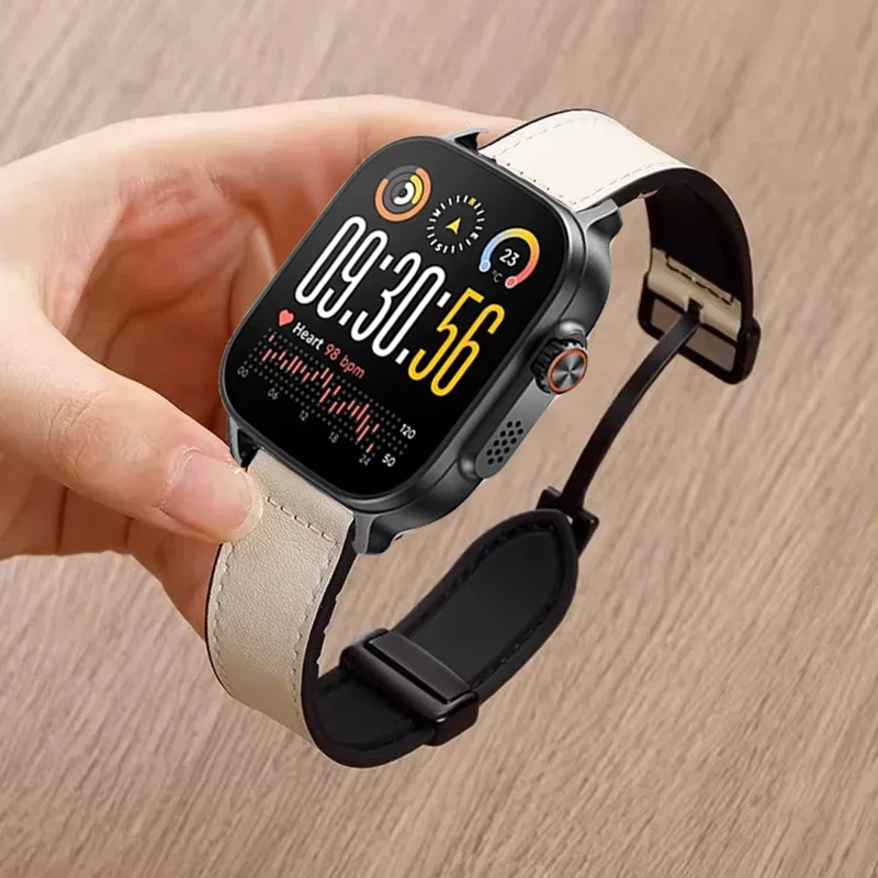 Magnetic Leather Silicone Strap - 22mm Premium Replacement Band Bracelet