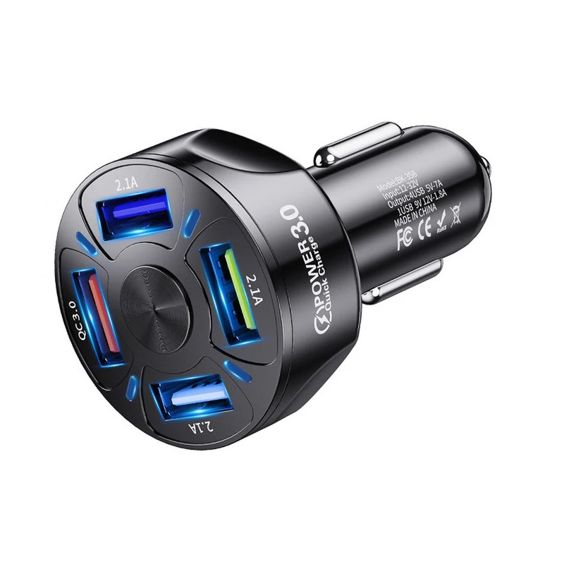 usb c car charger Mini USB Car Charger For iPhone 12 Samsung S20 Xiaomi Fast Car Phone Chargers Charging With LED 3 Ports USB Phone Charger in car usb type c car charger Car Chargers