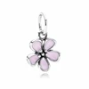 Sparkling Pink Flowers Series Cherry Blossom Daisy Charm Beads Fit Original European 925 Silver Bracelet DIY Women Jewelry Gifts 3