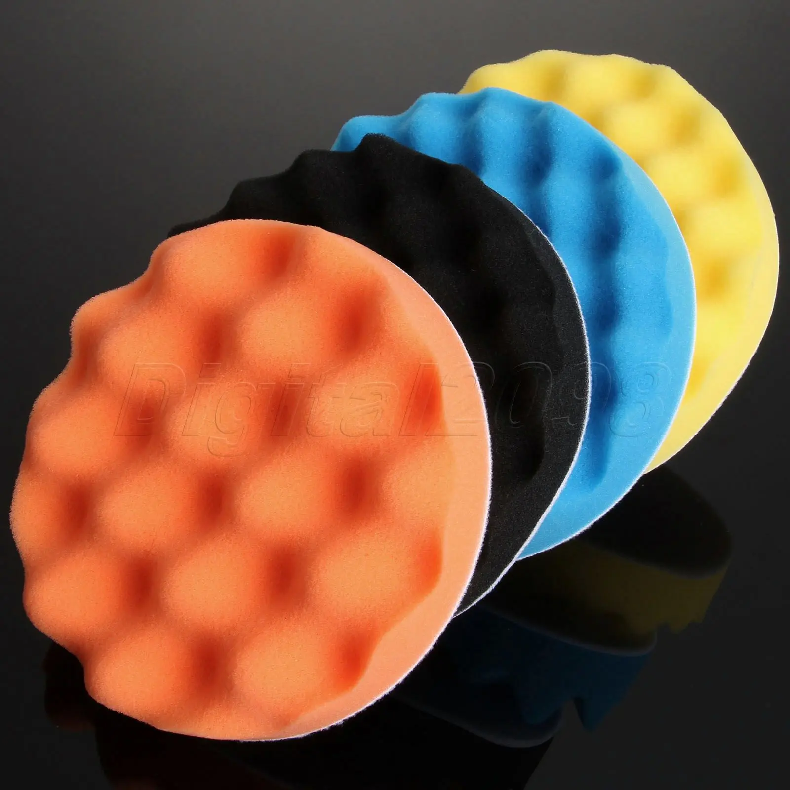 4Pc 3/4/5/6 Inch Polishing Sponge Pads Kit For Car Polisher Soft Wave Foam Waffle Pad Car Wash Clean Tool