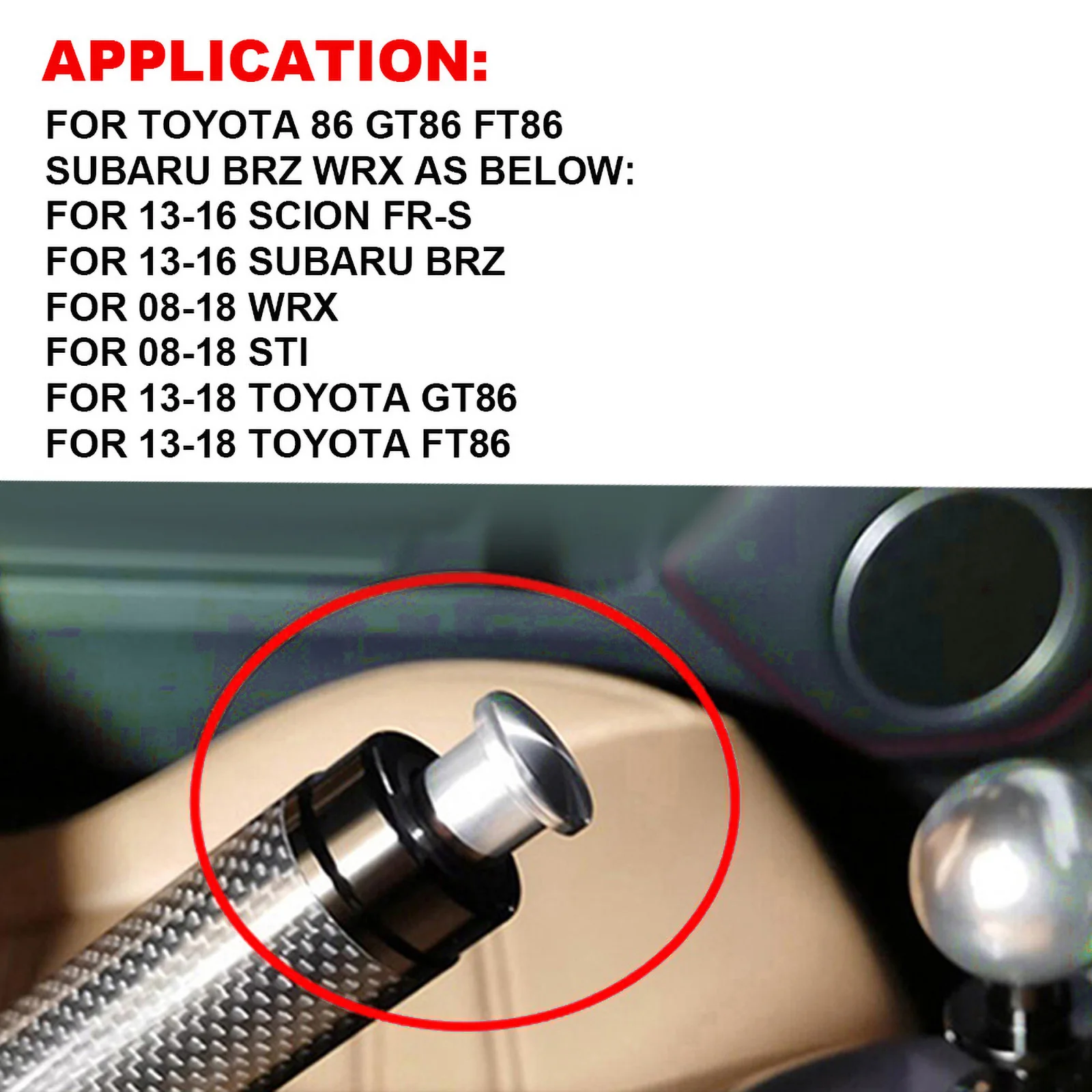 Universal E-Brake Handle Brake Drift Spin Turn Knob Button Lever Lock Cover Fit For Toyota GT86 Scion FRS Subaru BRZ