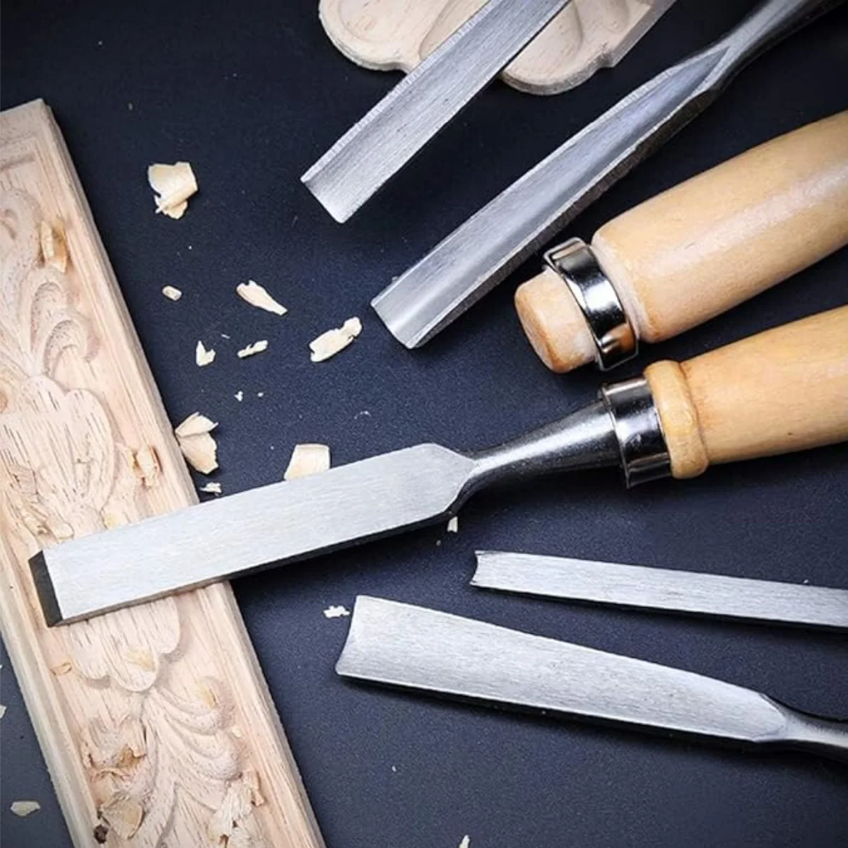 Professional Wood Carving Sharp Hand Chisel Woodworking Gouges for Beginners Hobbyists and Professionals wood carving chisels carving chisels 12pcs with Black Case