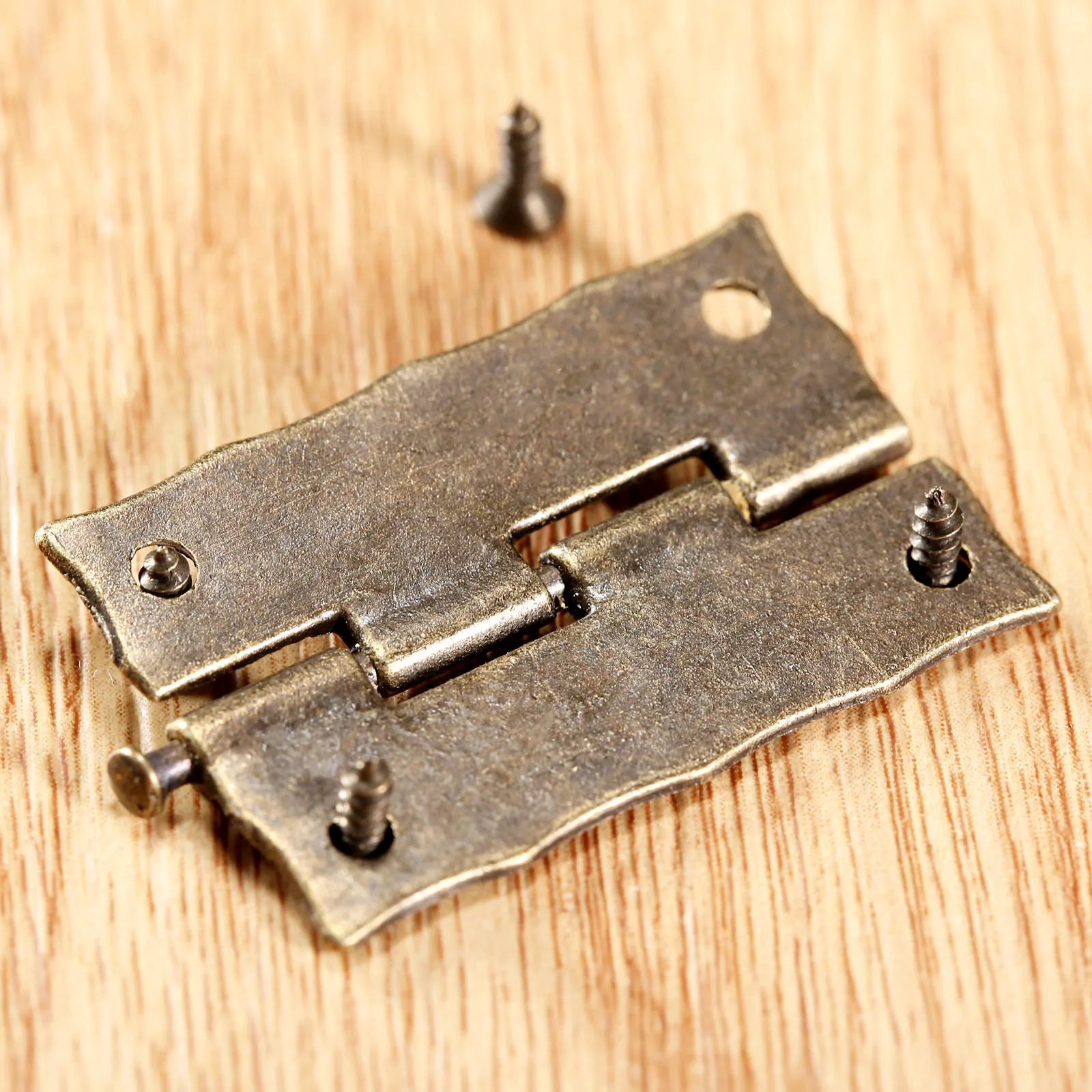 Cabinet Door Furniture Hinge 36*23mm Jewelry Wood Boxes Decorative Hinges Furniture Fittings 2pcs +Screws +Storage Box