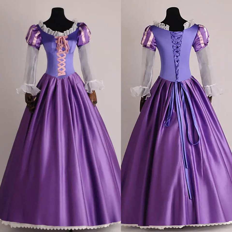 

Cosay Sissy Adult Long Hair Purple Princess Flower Dress Set Women's Fairy Tale Clothing (Customized Size)