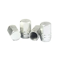 Universal Aluminum Alloy Tire Valve Caps - Durable Air Caps (Silver)