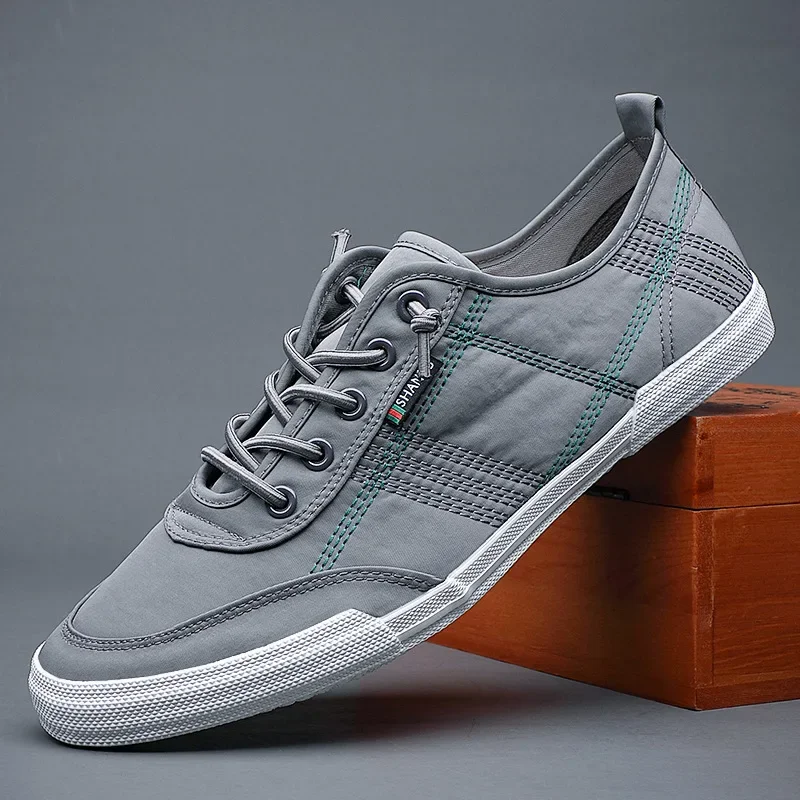 Loafers Walking Men Shoes Men Casual Shoes 2021 Spring Lace-up Sweat-Absorbant Breathable New Casual Canvas Sneakers 2