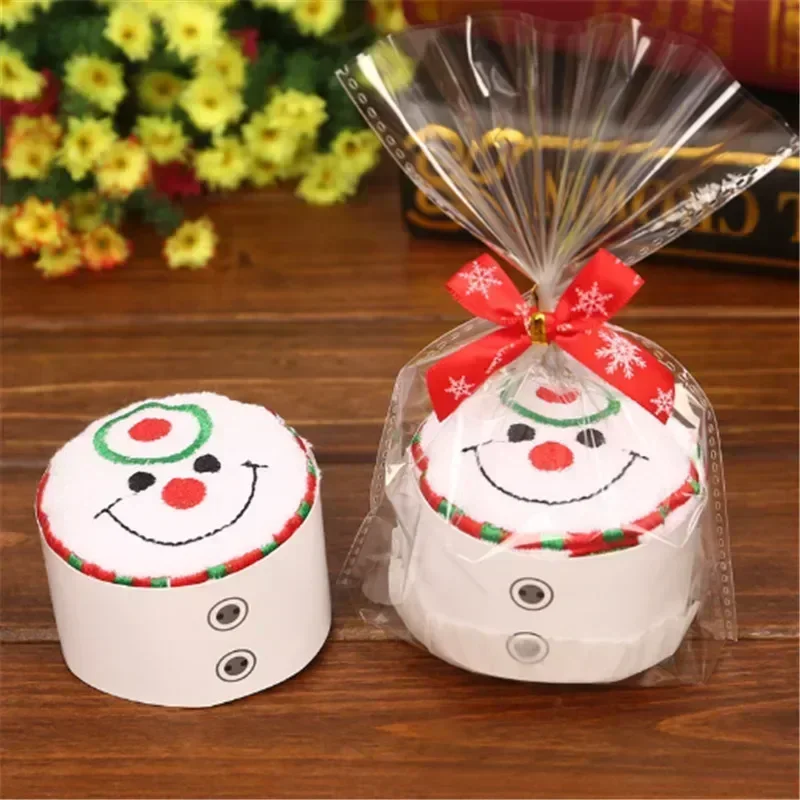 Cartoon Snowman Christmas Tree and Santa Shape Towel, Decoration for Home, Xmas Gift, New Year, 2022