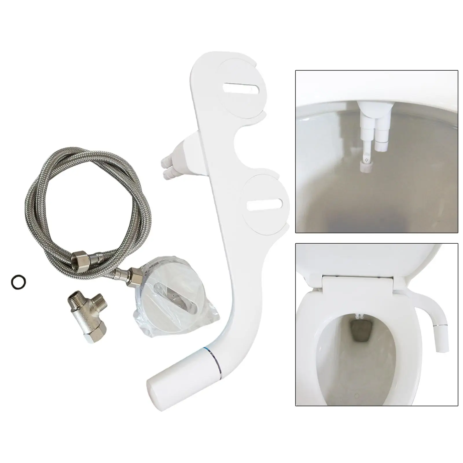 Kit Spruzzatore Acqua Dolce Bidet Attacco Sedile Wc Non Elettrico Con Doppio Ugello - Foto 7