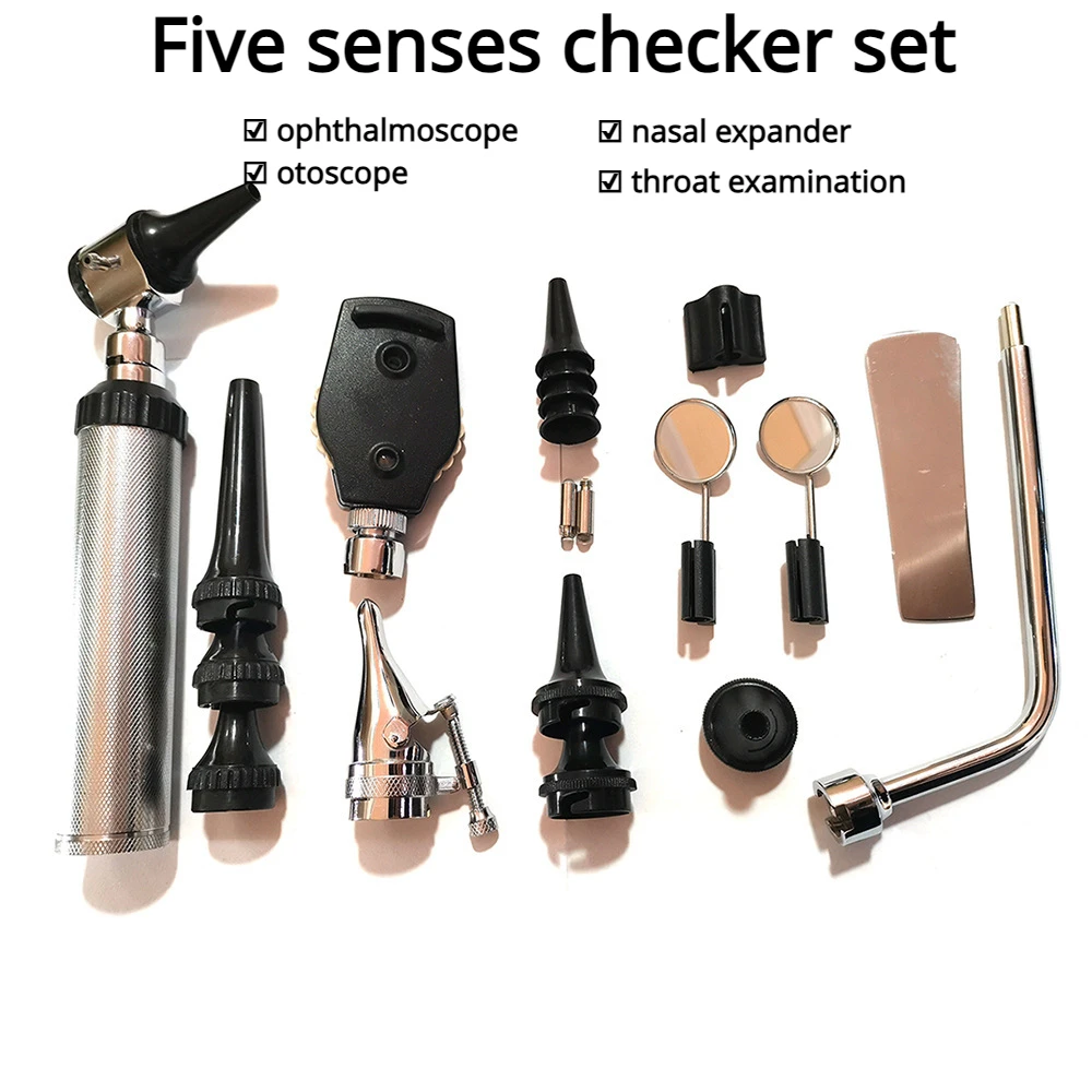 

Examination Set Medical Ophthalmoscope Otoscope Nasal Dilator Throat Examination Five Senses Checker Set Can Check Small Animals